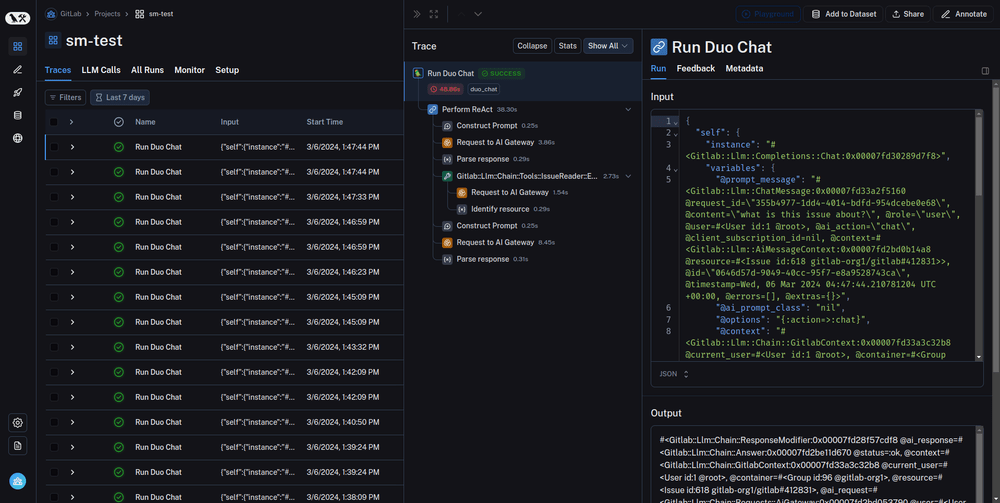 LangSmith UI